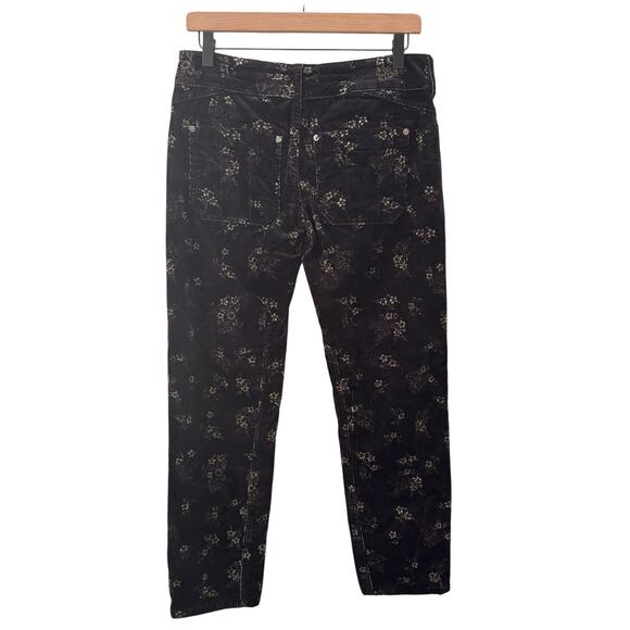 Anthropologie Pilcro The Wanderer Corduroy Pants Black Floral Size 26 - Picture 11 of 16